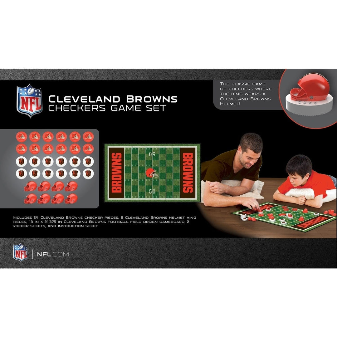 Cleveland Browns Checkers Board Game NFL Officially Licensed 24 Pieces Image 3