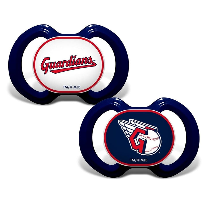 Cleveland Guardians Pacifier 2-Pack MLB Baby Soothing Silicone BPA-Free Image 1