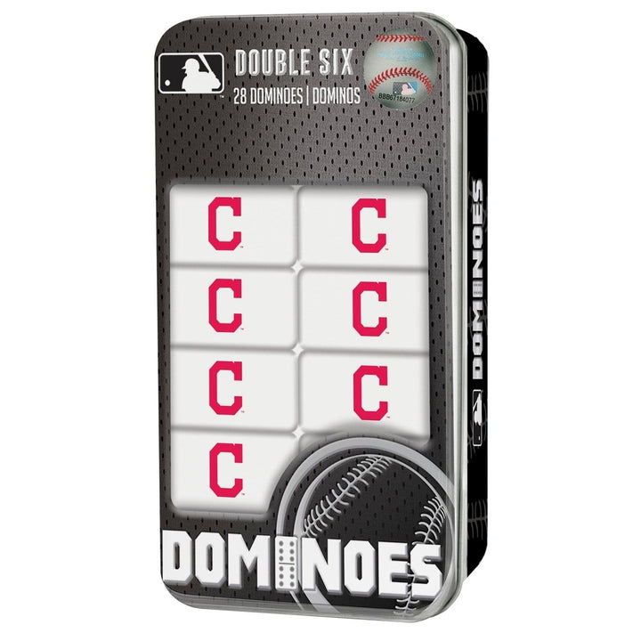 Cleveland Indians Dominoes Set Officially Licensed MLB Collectible Tin 28 Pieces Image 1