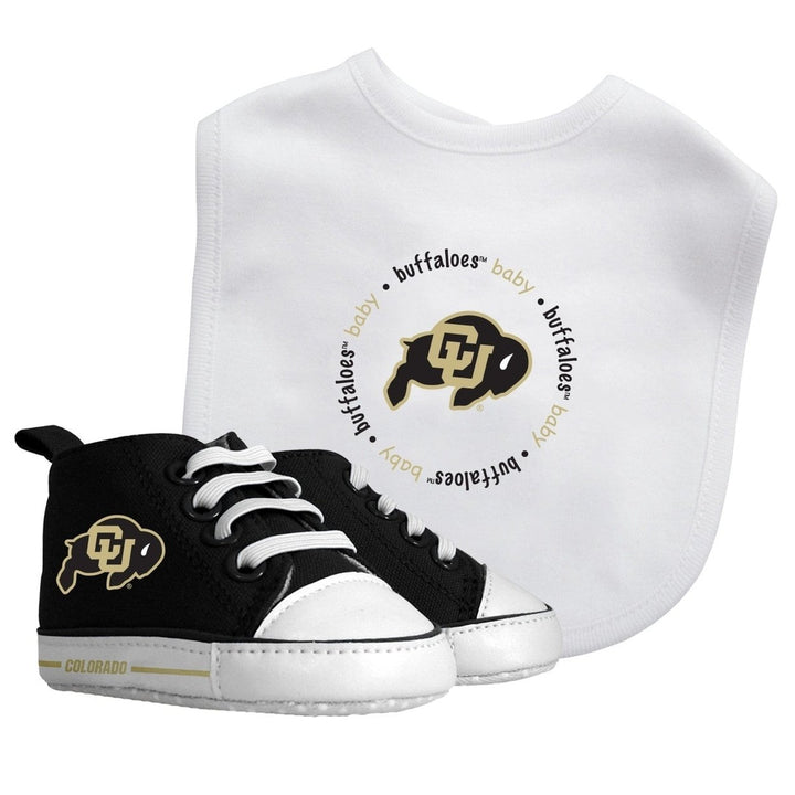 Colorado Buffaloes Baby Gift Set 2 Piece Bib and Pre-Walkers 100 Cotton Unisex Image 1