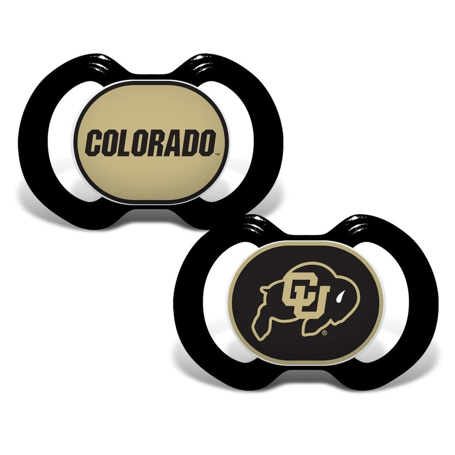 Colorado Buffaloes Pacifier 2-Pack NCAA Team Logo BPA-Free Orthodontic Silicone Image 1