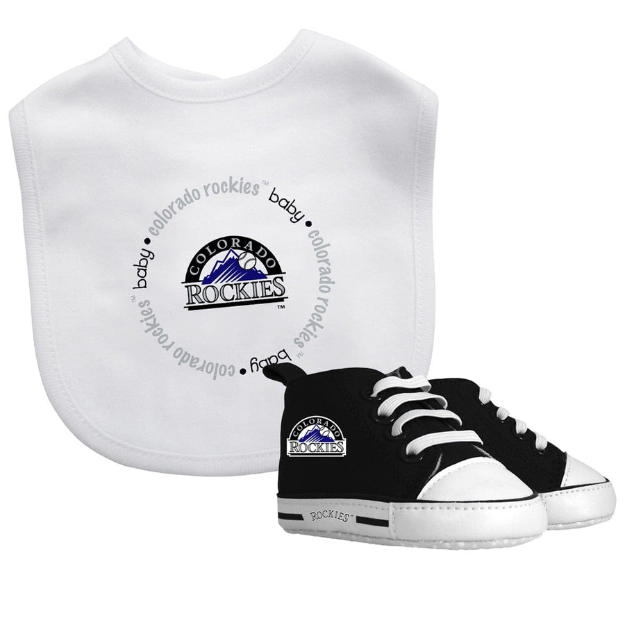 Colorado Rockies Baby Gift Set 2-Piece Team Bib Pre-Walkers Unisex Cotton Image 1