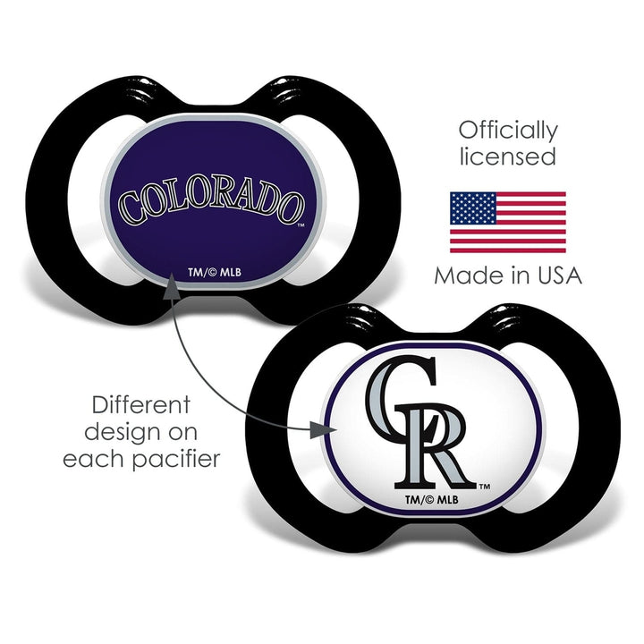 Colorado Rockies Pacifier 2-Pack Orthodontic Silicone BPA-Free Infant Soothe Image 4