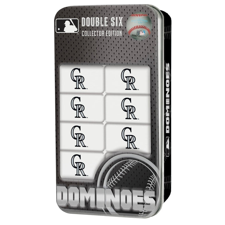 Colorado Rockies Dominoes Set MLB Resin Sports Game Collectible Tin Box Image 1