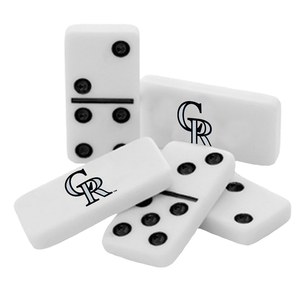 Colorado Rockies Dominoes Set MLB Resin Sports Game Collectible Tin Box Image 2