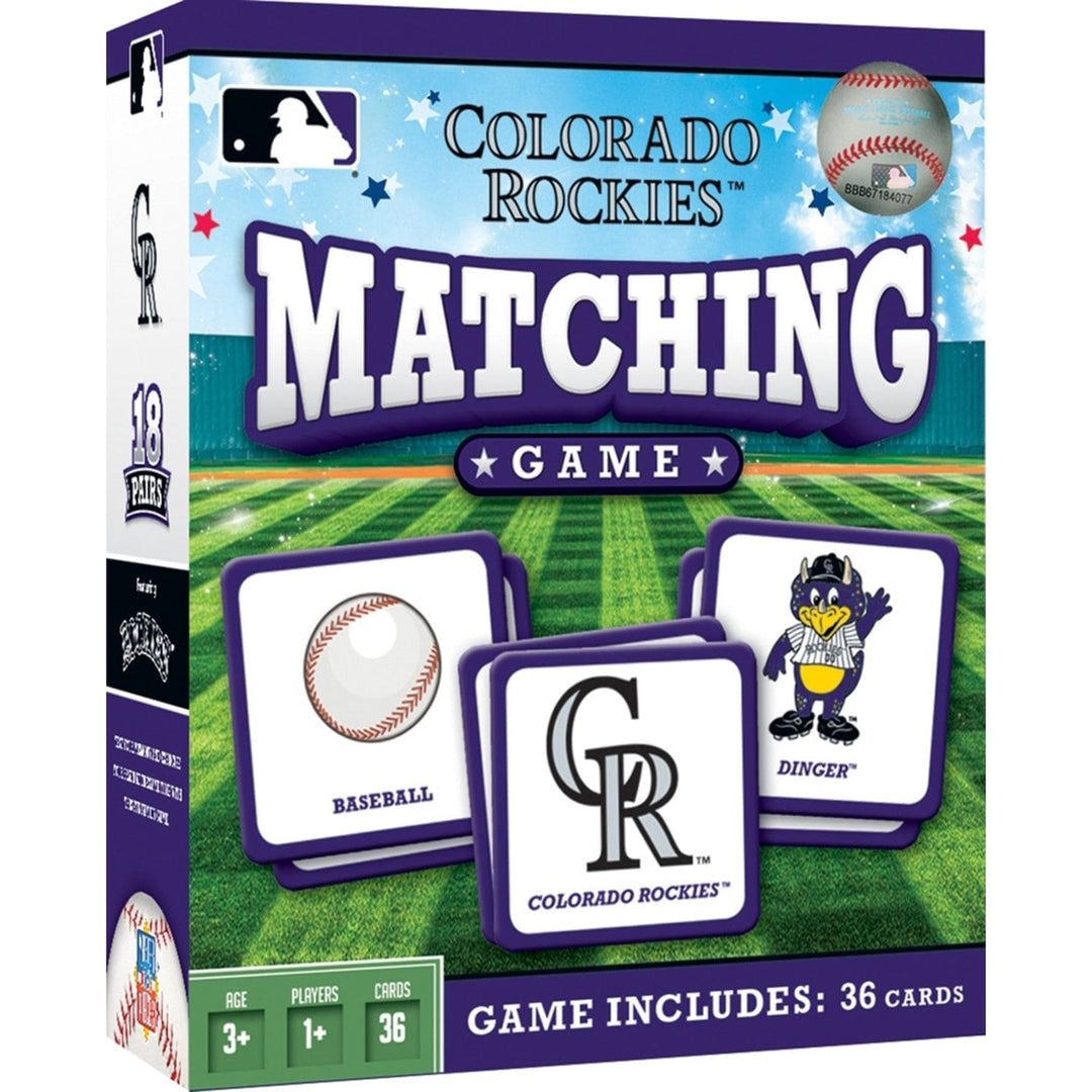 MLB Colorado Rockies Matching Game Family Fun Durable Memory Cards 18 Pairs Image 1