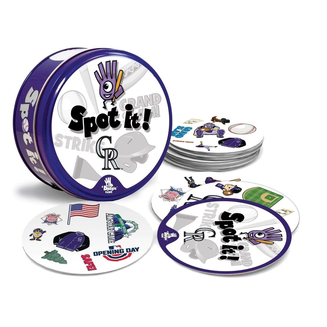 Colorado Rockies Spot It Card Game MLB Edition Family Fun 55 Unique Cards Image 2