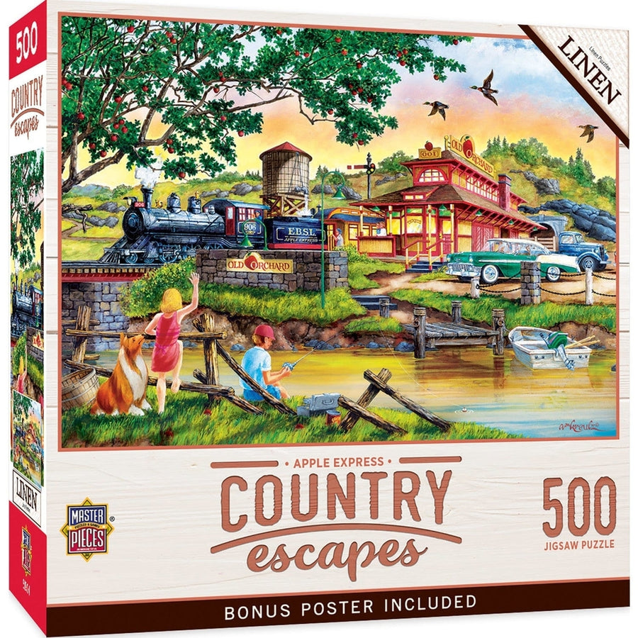 MasterPieces Country Escapes Apple Express 500 Piece Puzzle 21x15 Recycled Material Image 1