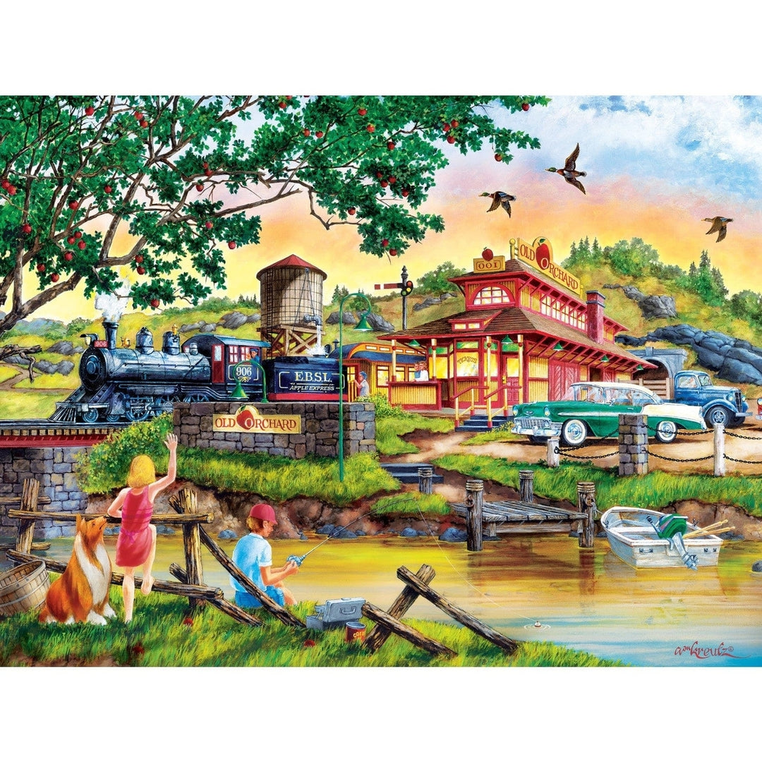 MasterPieces Country Escapes Apple Express 500 Piece Puzzle 21x15 Recycled Material Image 2