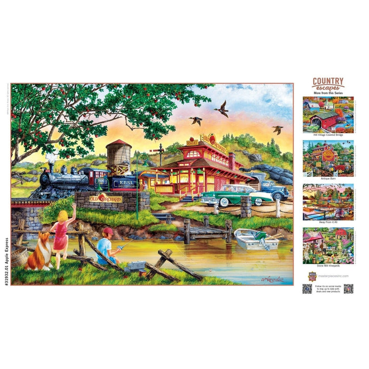 MasterPieces Country Escapes Apple Express 500 Piece Puzzle 21x15 Recycled Material Image 4