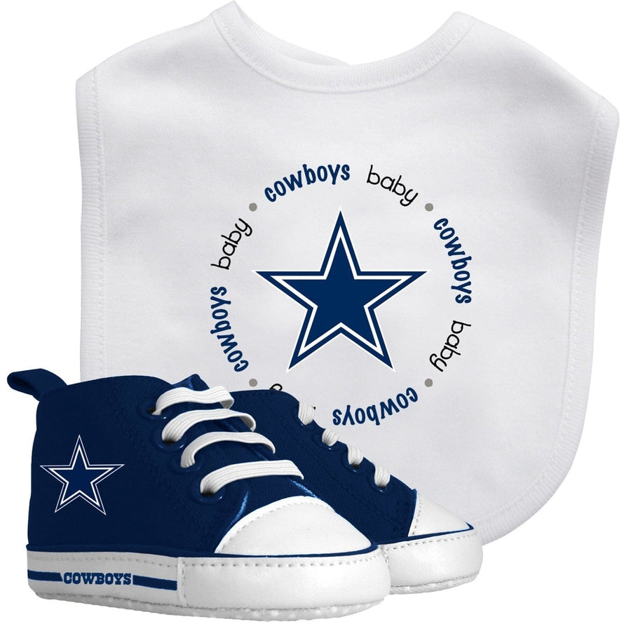 Dallas Cowboys 2-Piece Baby Gift Set Bib and Pre-Walker Shoes Unisex Cotton Image 1