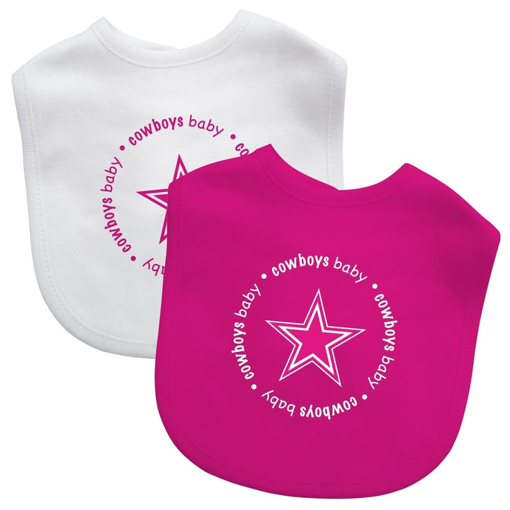 Dallas Cowboys Baby Bibs 2-Pack Pink Cotton Polyester NFL Unisex Infant Wear Image 1