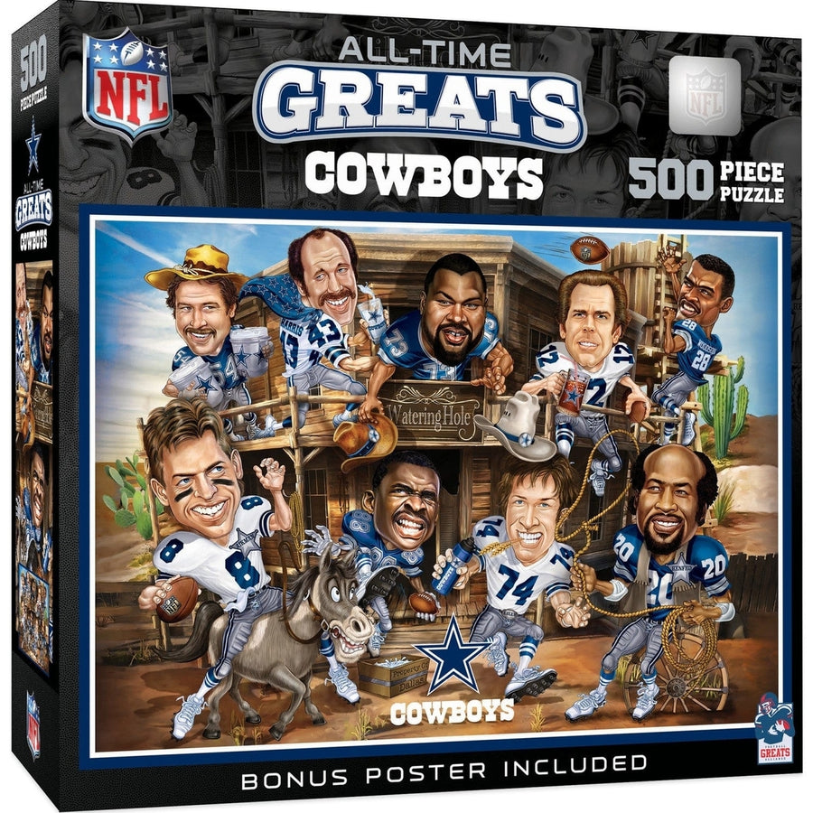 Dallas Cowboys 500 Piece Jigsaw Puzzle NFL All Time Greats Recycled Material Image 1