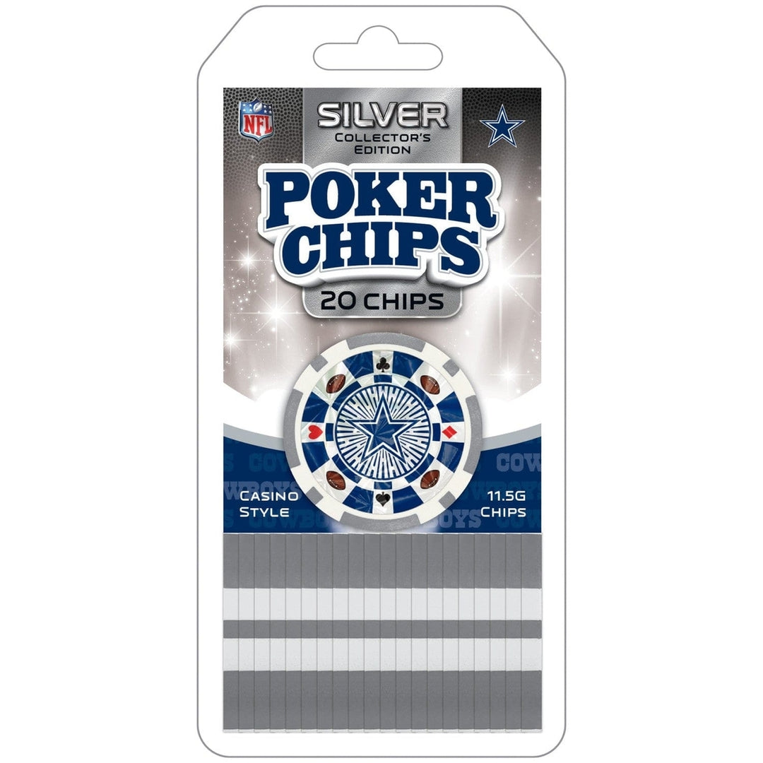 Dallas Cowboys Poker Chips 20 Piece Collector Edition Metallic Design NFL Image 1