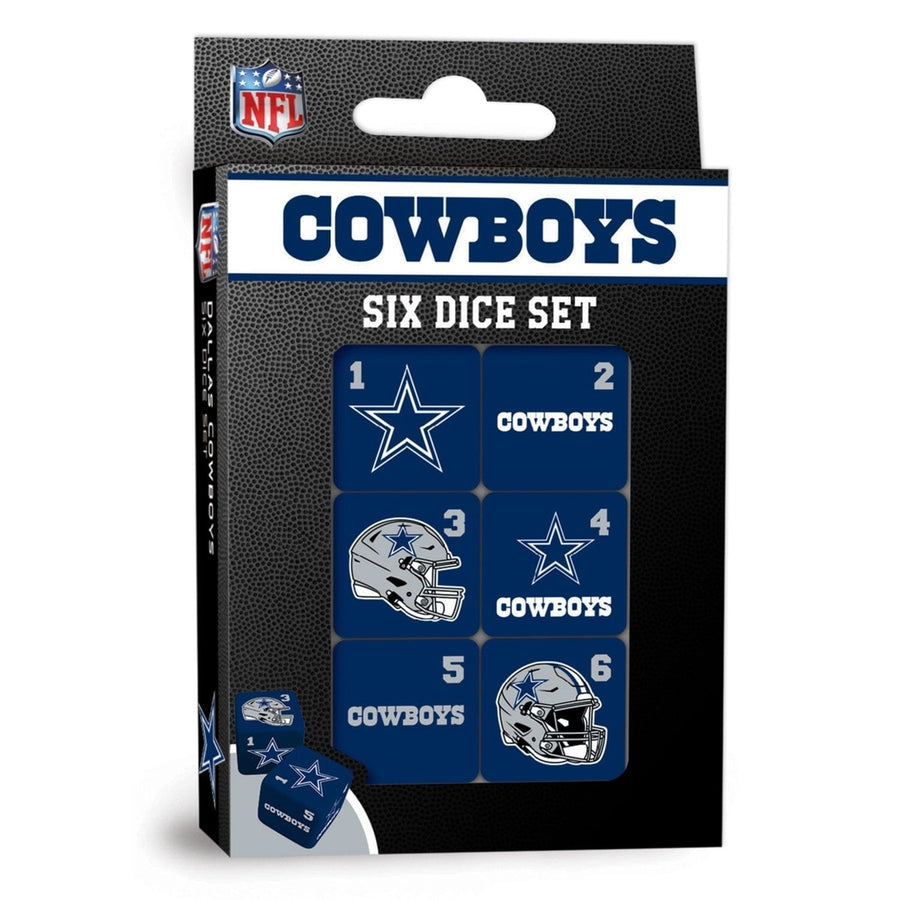 Dallas Cowboys Dice Set 19mm Officially Licensed 6-Piece Gaming Dice Image 1