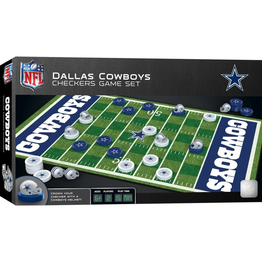 Dallas Cowboys Checkers Board Game NFL Officially Licensed 13x21 Inch Game Image 1