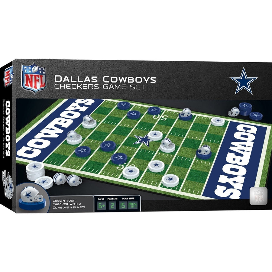 Dallas Cowboys Checkers Board Game NFL Officially Licensed 13x21 Inch Game Image 1