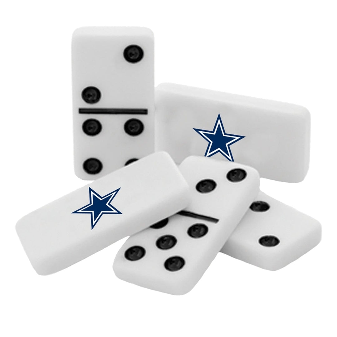 Dallas Cowboys Dominoes Set Officially Licensed with Collectible Tin Box 28 Pieces Image 2