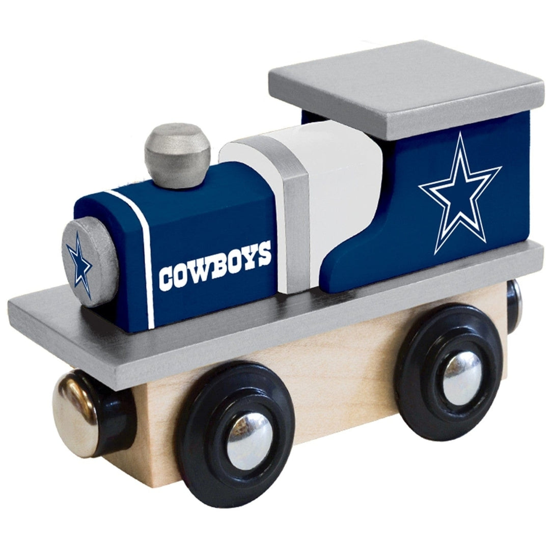 Dallas Cowboys Wooden Toy Train Engine Compatible with 1 inch Tracks NFL Team Image 1