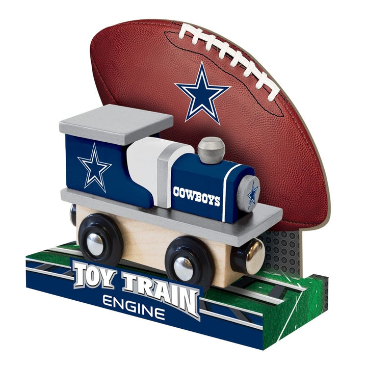 Dallas Cowboys Wooden Toy Train Engine Compatible with 1 inch Tracks NFL Team Image 4