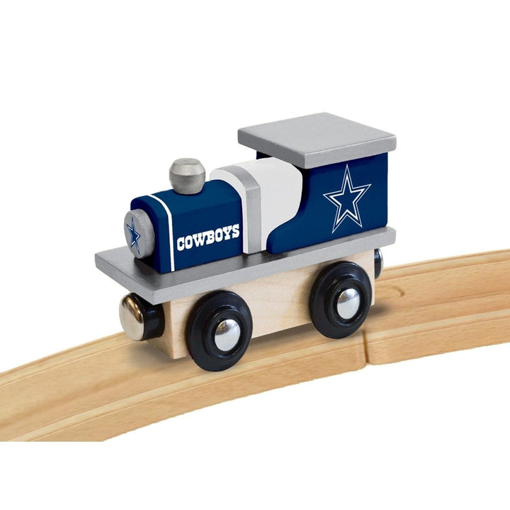 Dallas Cowboys Wooden Toy Train Engine Compatible with 1 inch Tracks NFL Team Image 4