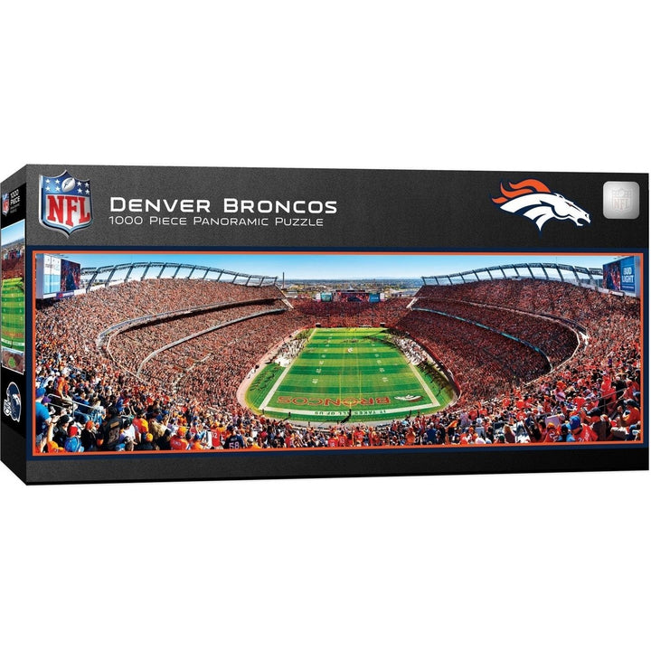 Denver Broncos 1000 Piece Jigsaw Puzzle Stadium Panoramic 13x39 Eco-Friendly Image 1