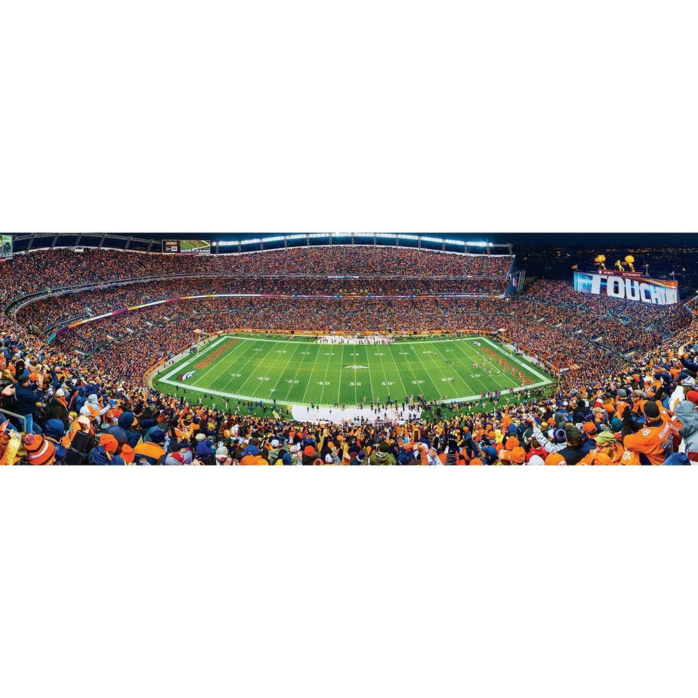 Denver Broncos 1000 Piece Panoramic Jigsaw Puzzle 13x39 Eco-Friendly Chipboard Image 2