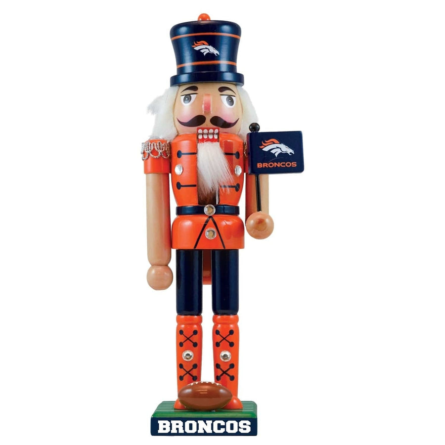 Denver Broncos Collectible Nutcracker Solid Wood Handcrafted NFL Decor Image 1