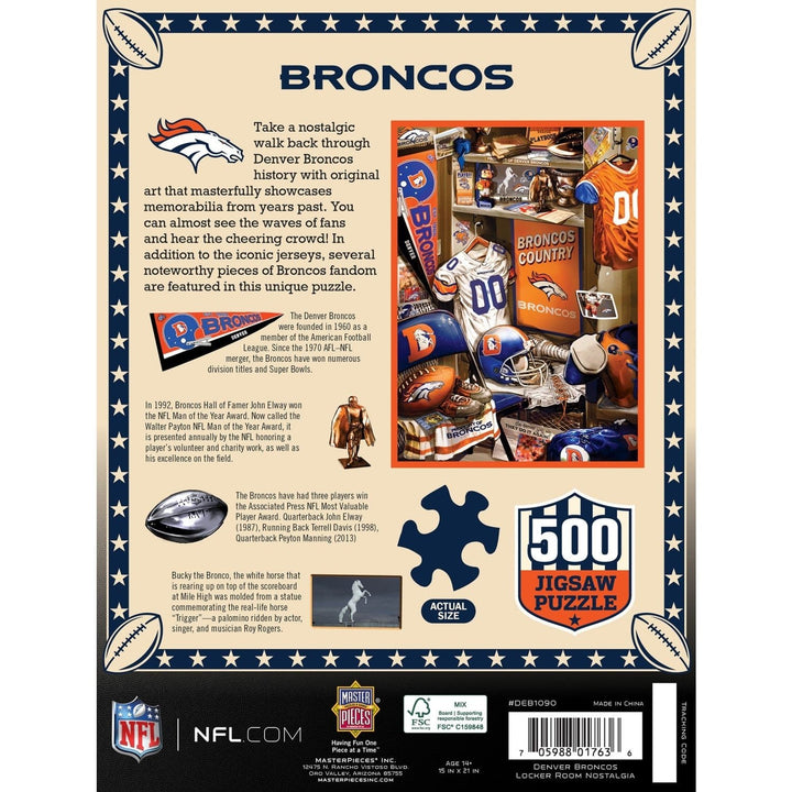 Denver Broncos 500 Piece Jigsaw Puzzle MasterPieces Sports Team Puzzle Image 3