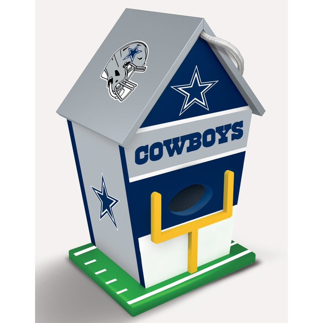 Dallas Cowboys Birdhouse Wood Waterproof with Tin Roof Easy Clean Hanging Image 1