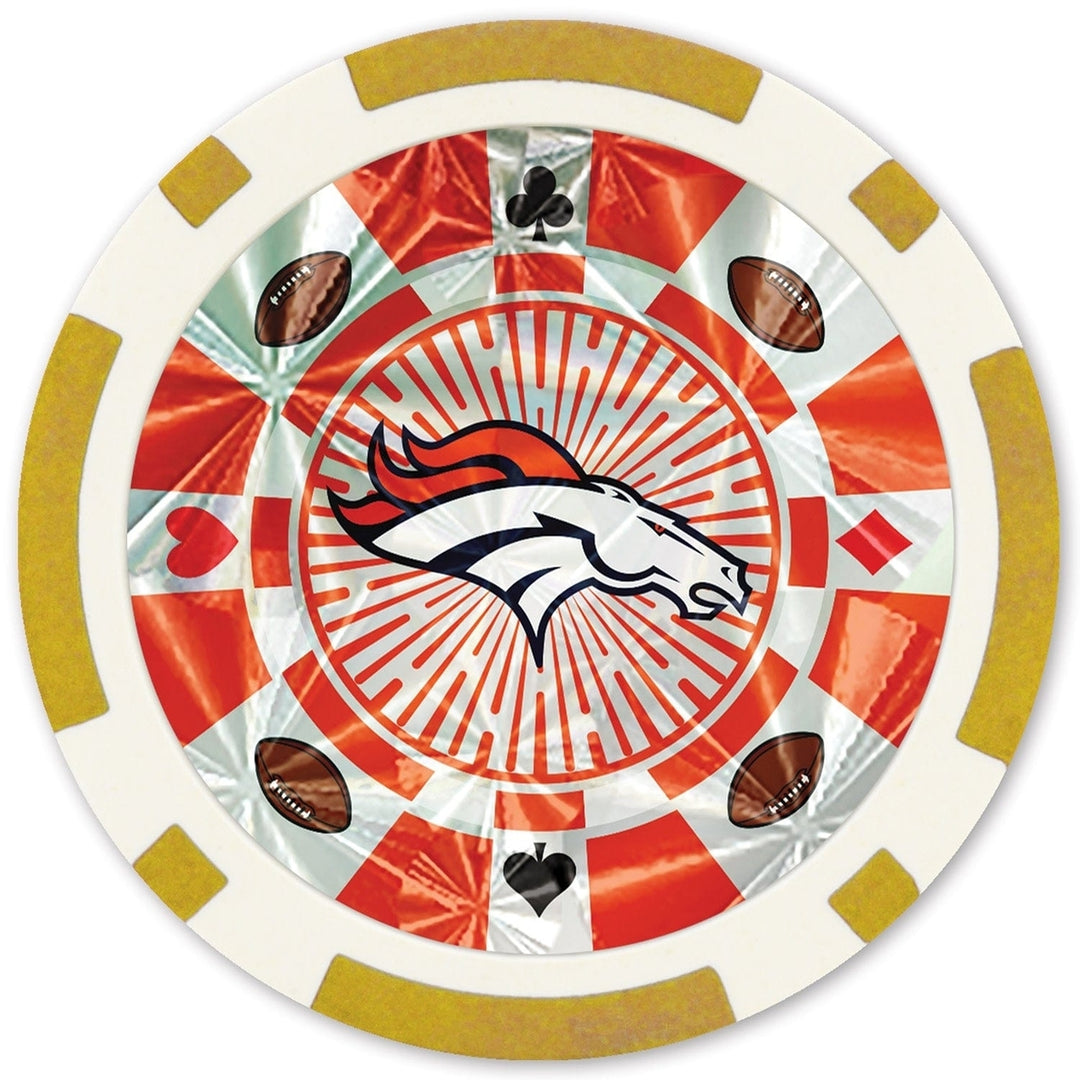 Denver Broncos Poker Chips Gold Collectors Edition 20 Piece Set NFL Gaming Image 2