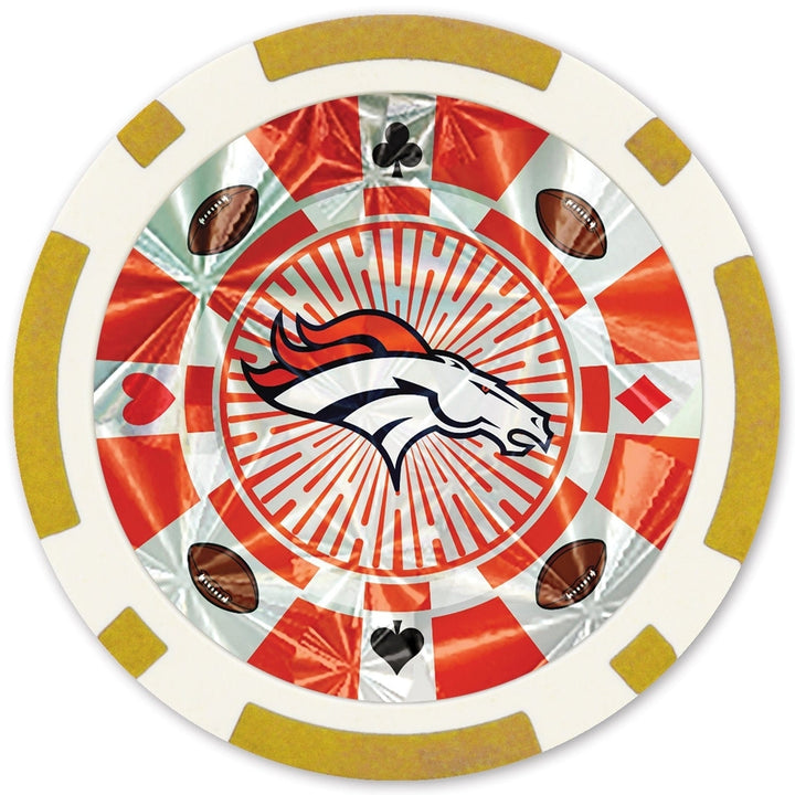 Denver Broncos Poker Chips Gold Collectors Edition 20 Piece Set NFL Gaming Image 2