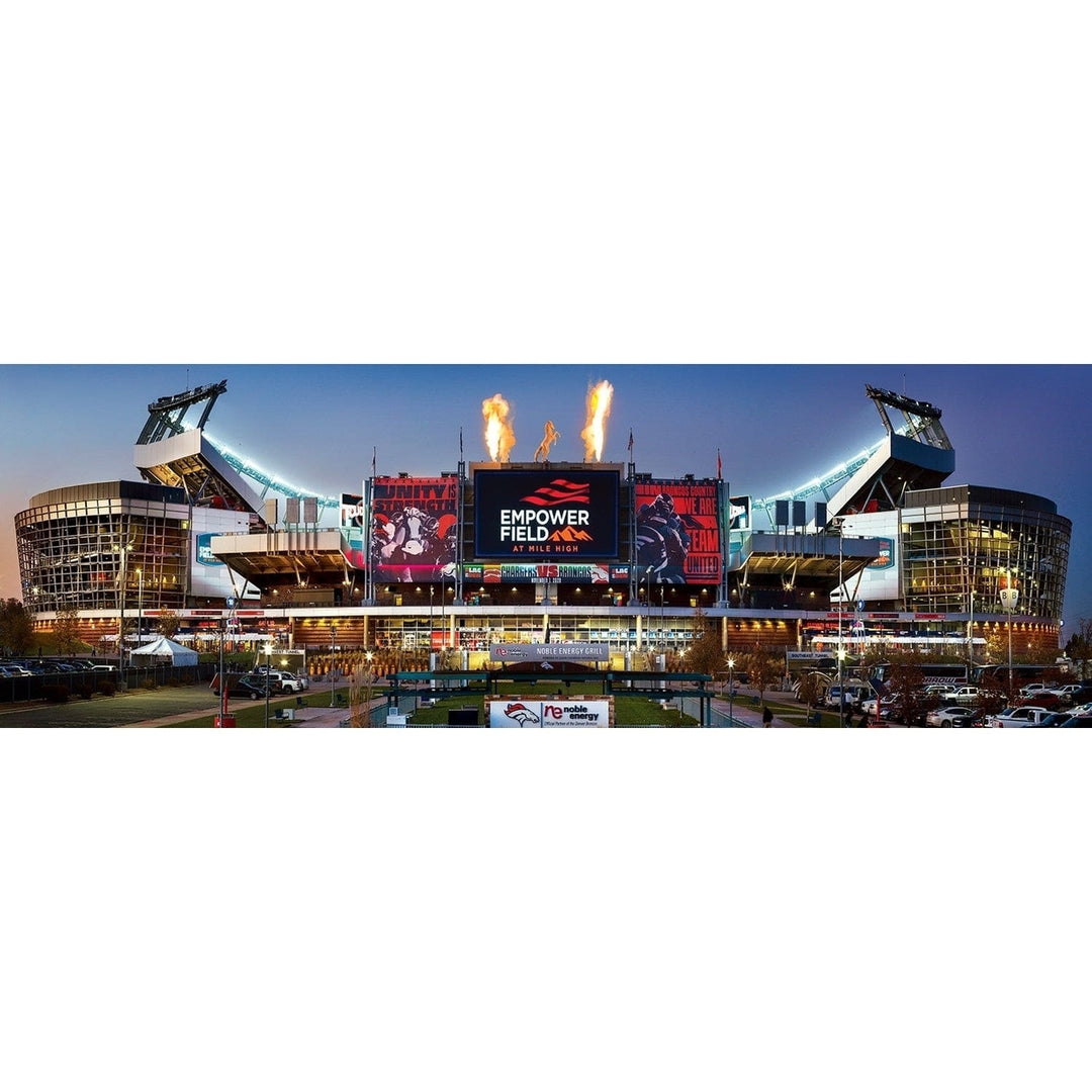 Denver Broncos 1000 Piece Jigsaw Puzzle Stadium View 13x39 Panoramic Made in USA Image 2