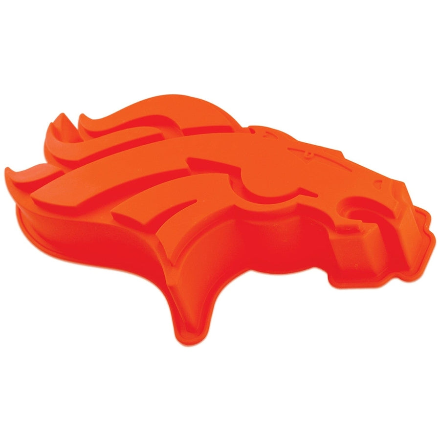 Denver Broncos Cake Pan Silicone Non-Stick Baking Mold NFL Team Colors 14.5" Image 1