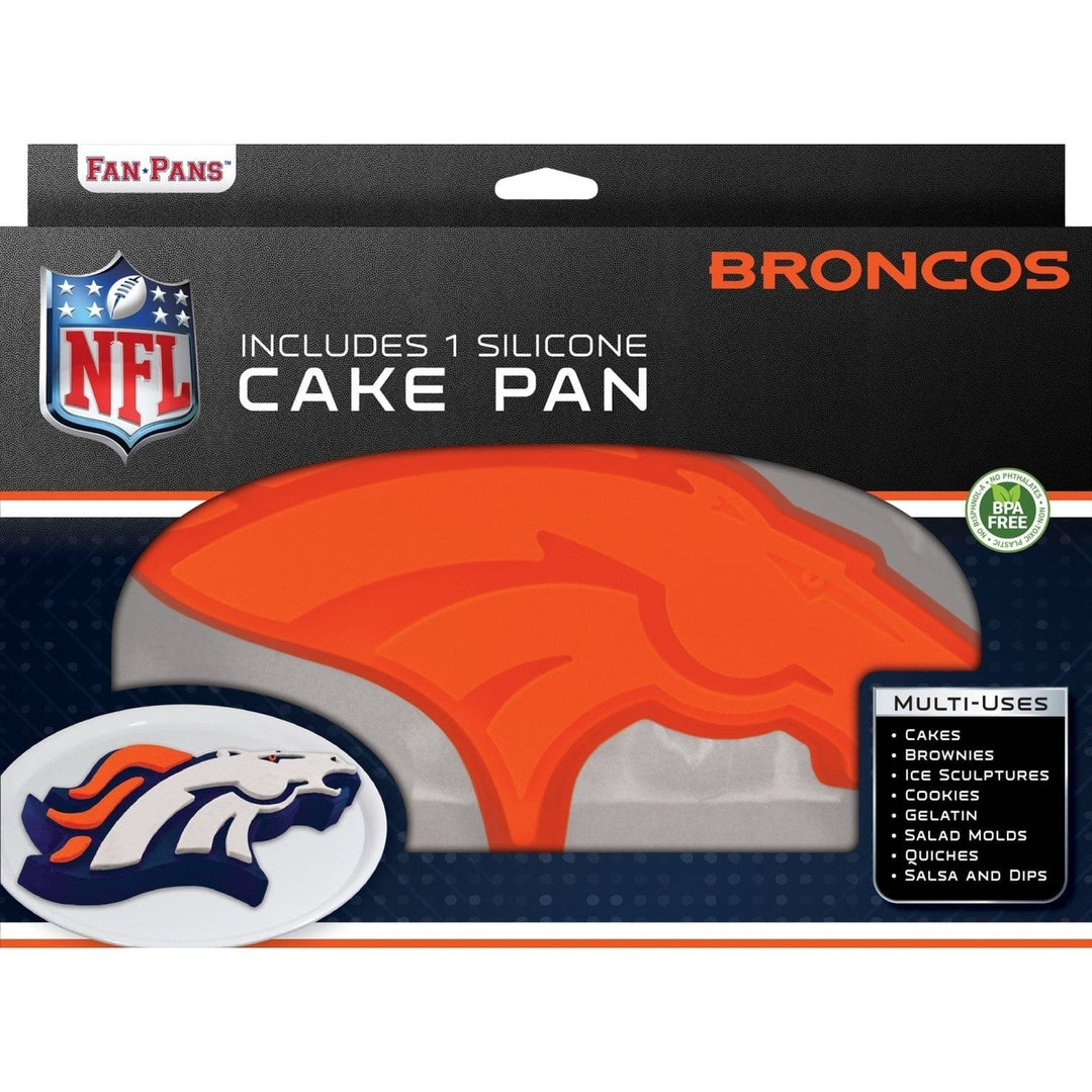 Denver Broncos Cake Pan Silicone Non-Stick Baking Mold NFL Team Colors 14.5" Image 2