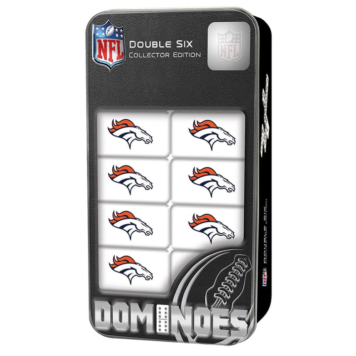 Denver Broncos Dominoes Set Officially Licensed in Collectible Tin Box Image 1