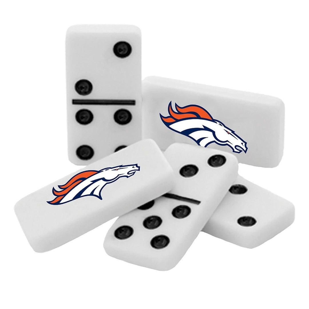 Denver Broncos Dominoes Set Officially Licensed in Collectible Tin Box Image 2