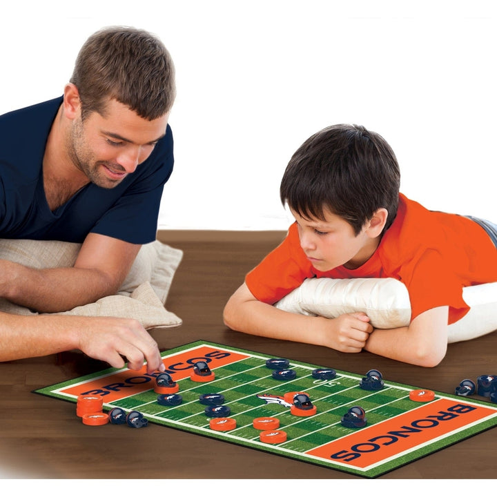 Denver Broncos Checkers Board Game NFL Officially Licensed 24 Pieces 13x21 Inch Image 4