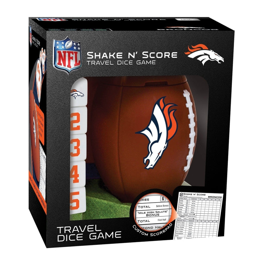 Denver Broncos Shake n Score Dice Game Official NFL Travel Game for Fans Image 1