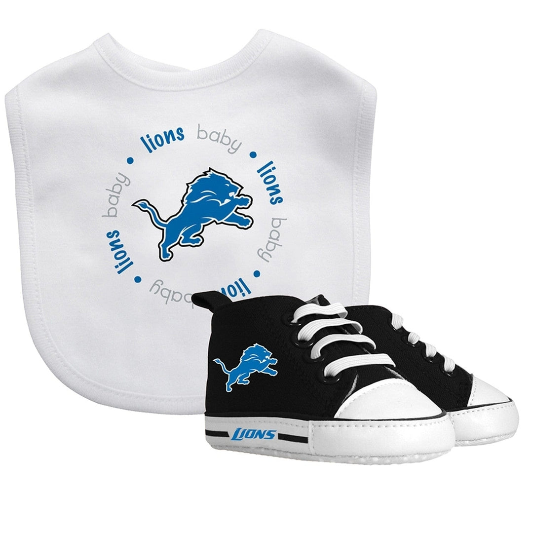 Detroit Lions Baby Gift Set 2-Piece Bib and Pre-Walkers Reusable Cotton Unisex Image 1