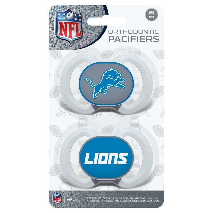 Detroit Lions Pacifier 2-Pack NFL Baby Soothing Silicone BPA-Free 3+ Months Image 2