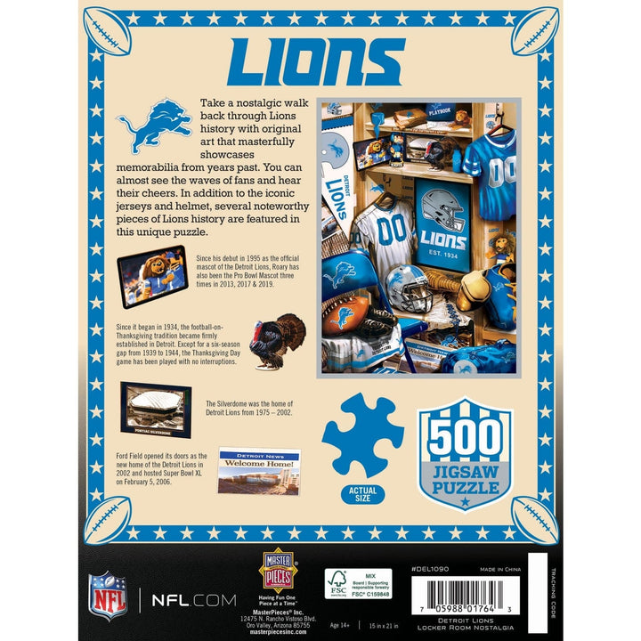 Detroit Lions Jigsaw Puzzle 500 Piece Recycled Material Football Memorabilia Image 3