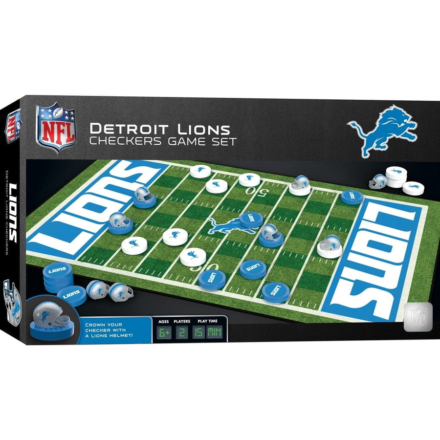 Detroit Lions Checkers Board Game NFL Officially Licensed 13x21 Inches Fun Image 1