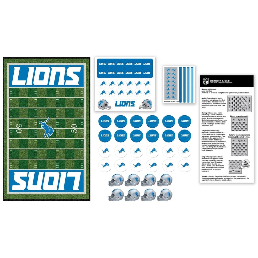 Detroit Lions Checkers Board Game NFL Officially Licensed 13x21 Inches Fun Image 2