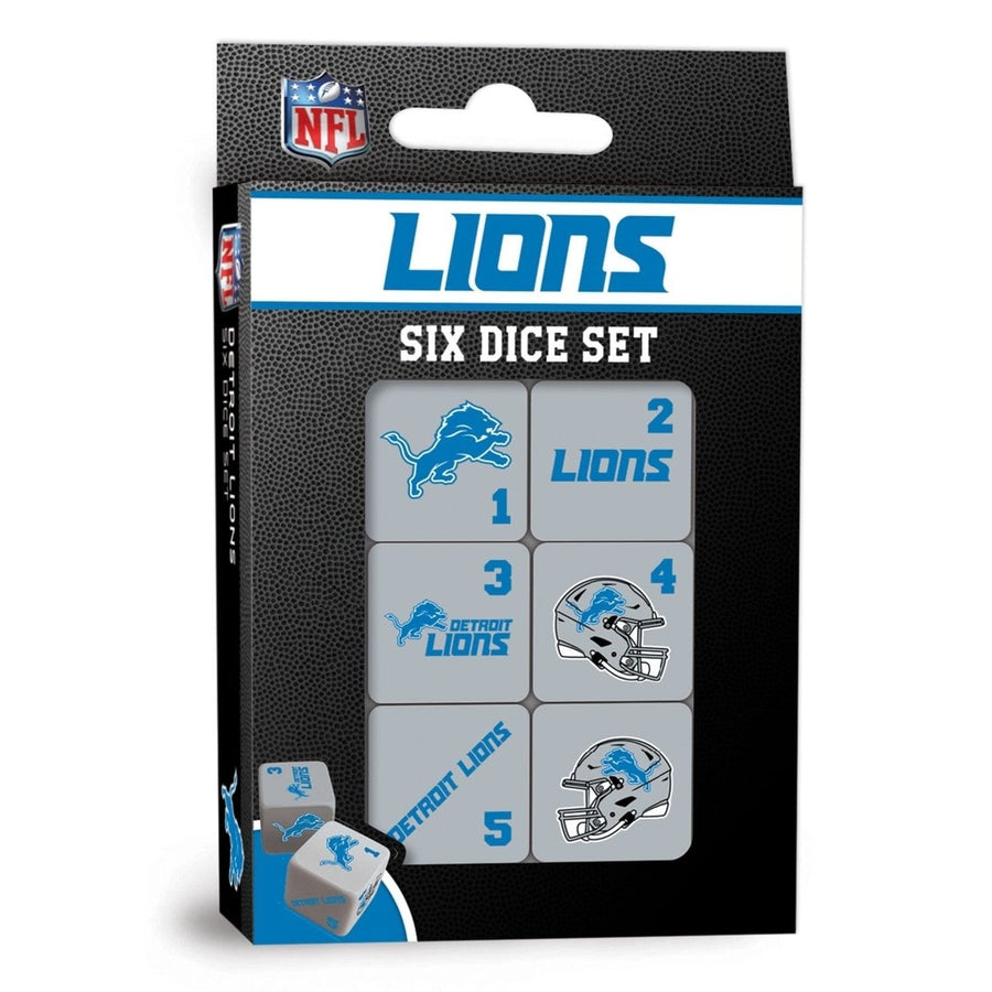 MasterPieces Detroit Lions Dice Set 19mm 6-piece Gaming Dice NFL Team Colors Image 1