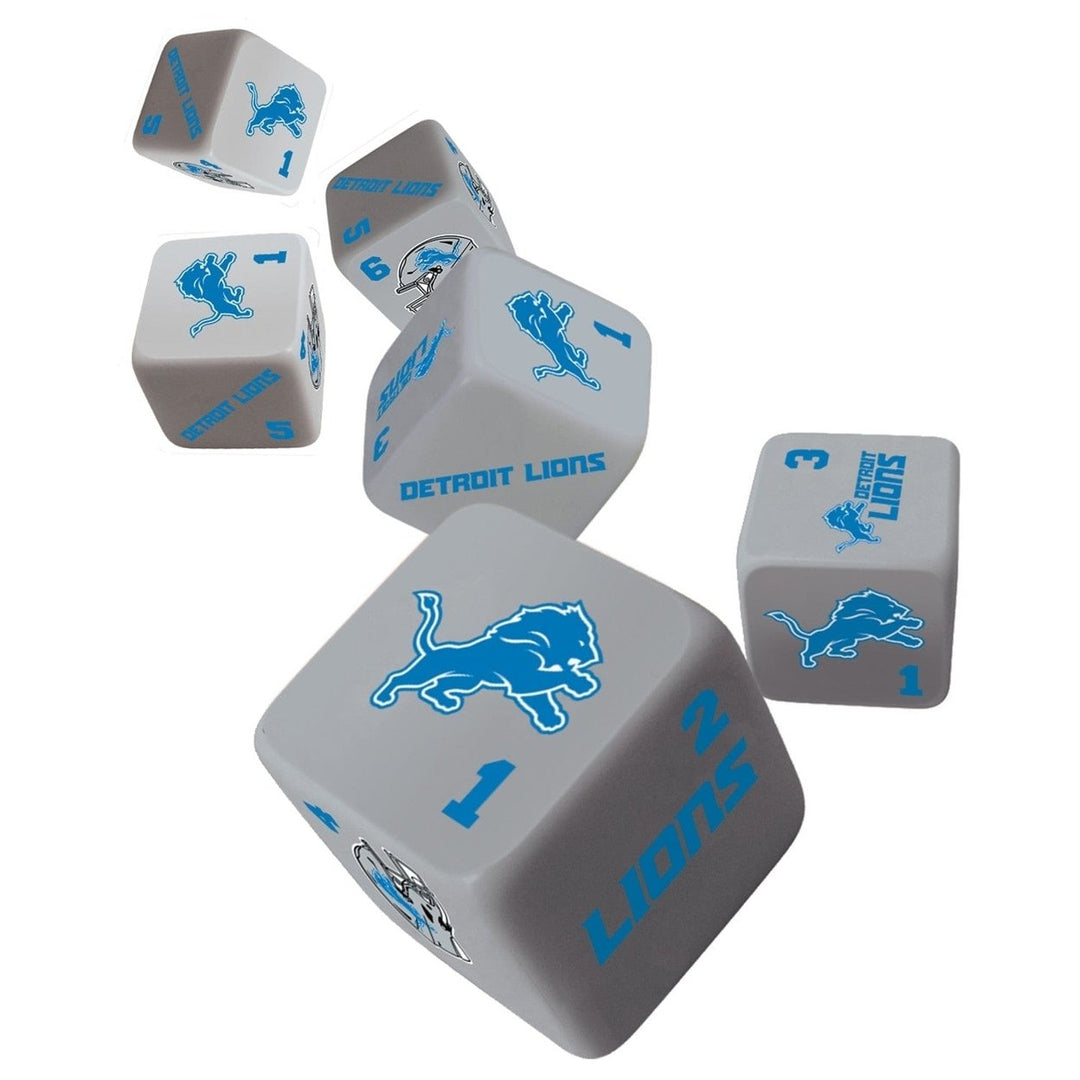 MasterPieces Detroit Lions Dice Set 19mm 6-piece Gaming Dice NFL Team Colors Image 2