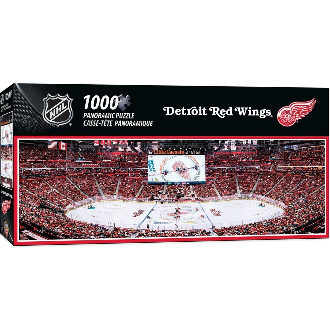 Detroit Red Wings 1000 Piece Panoramic Jigsaw Puzzle 13x39 Recycled Material Image 1