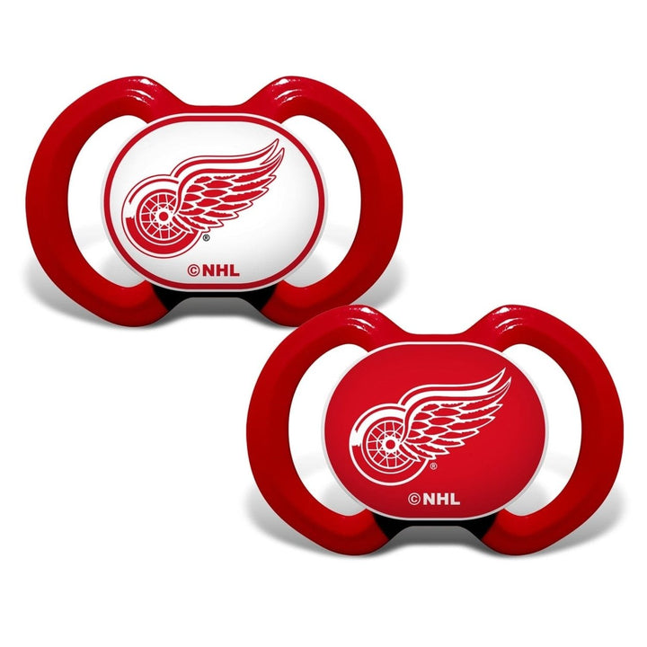 Detroit Red Wings Pacifier 2-Pack Orthodontic Silicone BPA Free Infant 3 Months+ Image 1