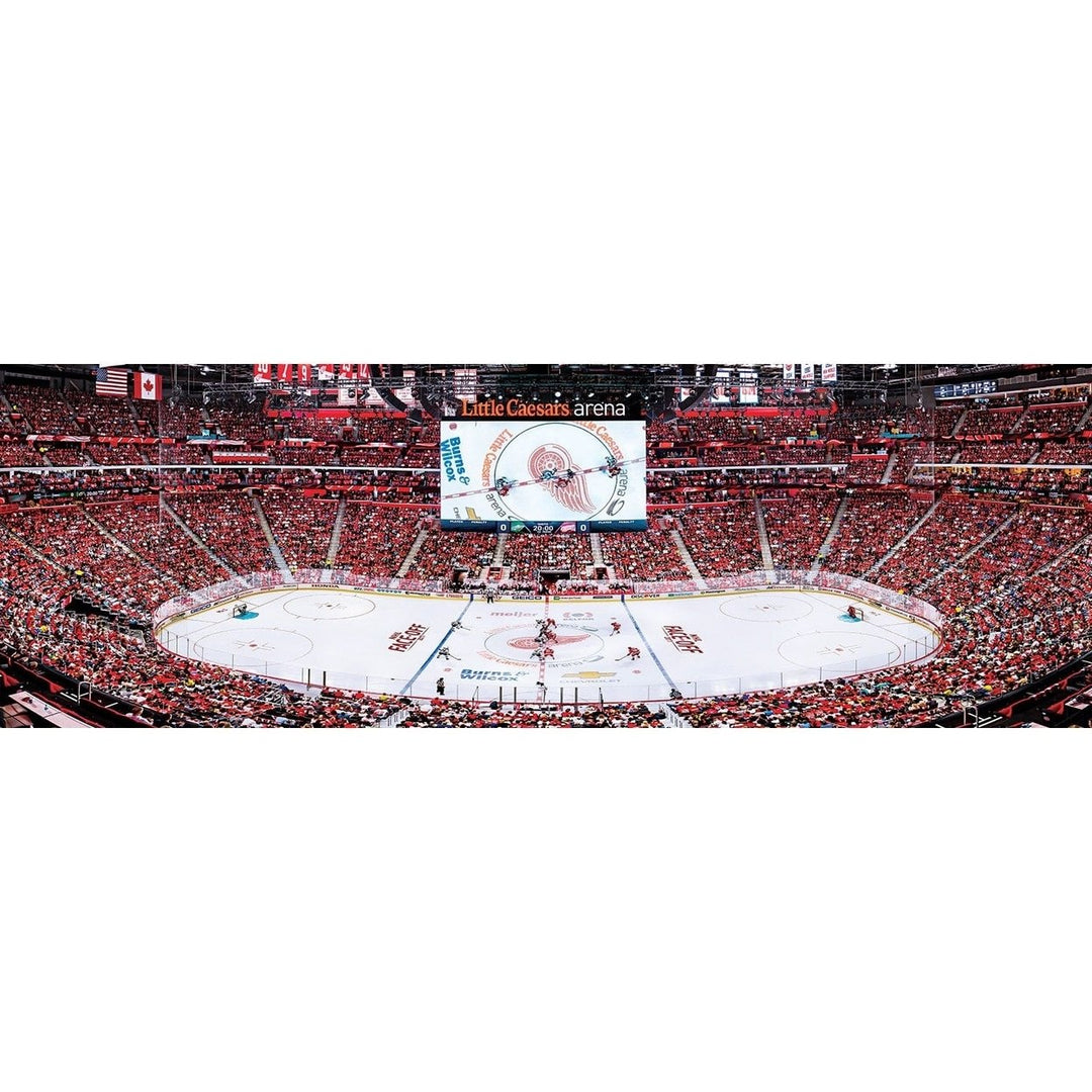 Detroit Red Wings 1000 Piece Panoramic Jigsaw Puzzle 13x39 Recycled Material Image 2