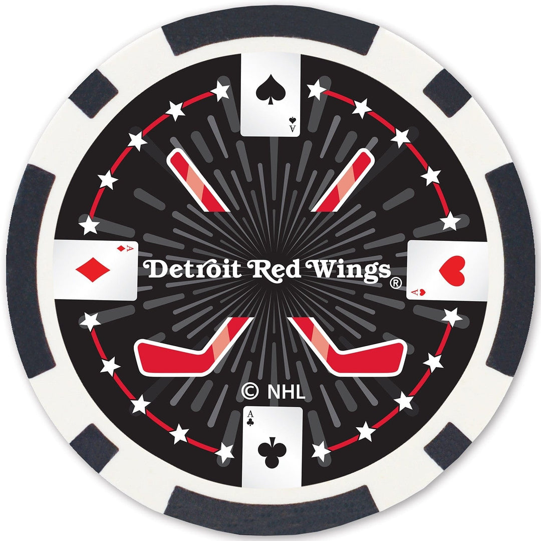 Detroit Red Wings 100 Piece Poker Chips Casino Style Heavy 11.5g Set Image 4